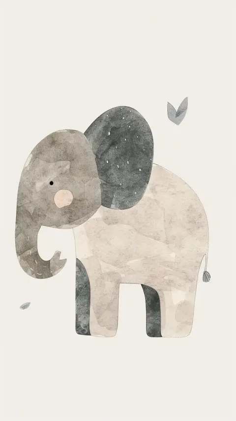 Organic Elephant in Pastels