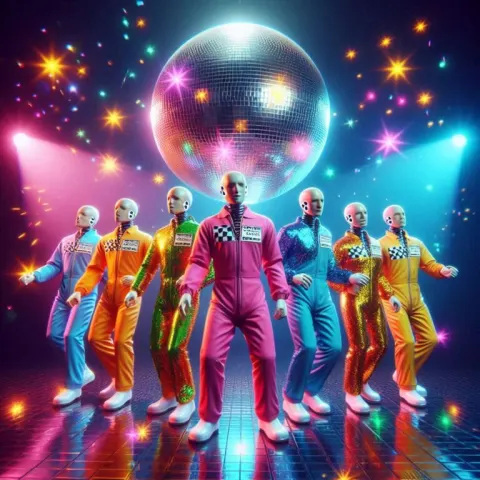 Crash Test Dummies Dancing at a Retro Disco