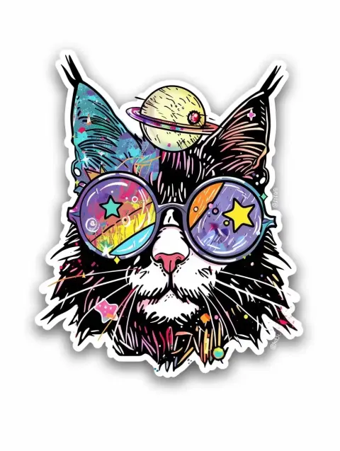 Pastel Goth Space Cat
