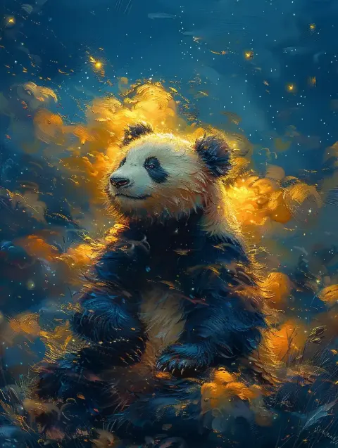 Van Gogh Panda Night