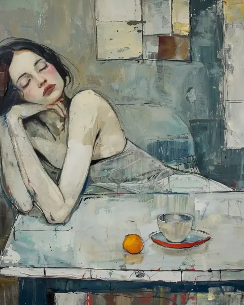Surrealist Woman in Muted Tones