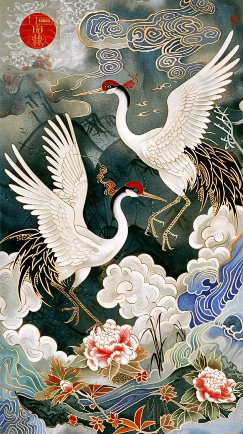 Chinese Crane Printmaking