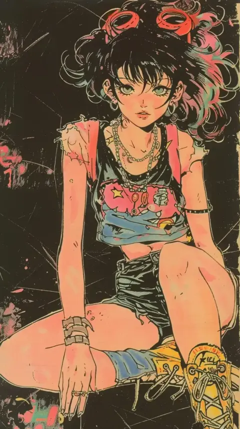 Retro Punk Girl Anime