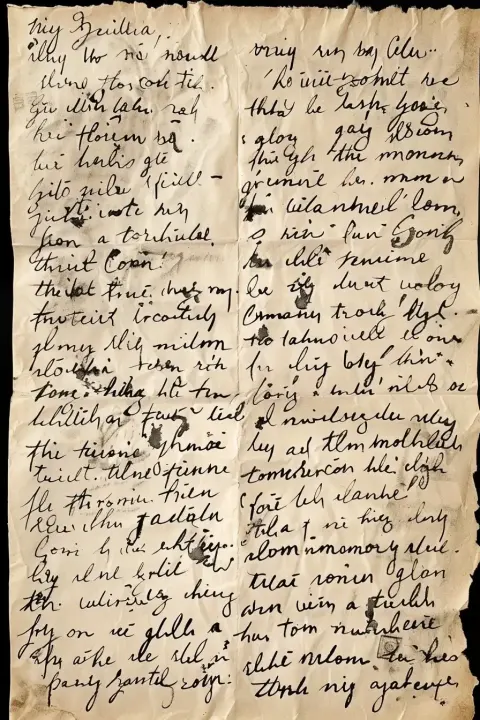 Flowing Script Note