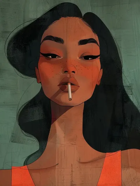 Graphic Woman Smoking