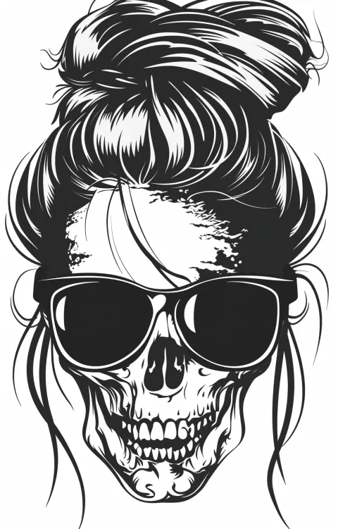 Vector Skull with Sunglasses
