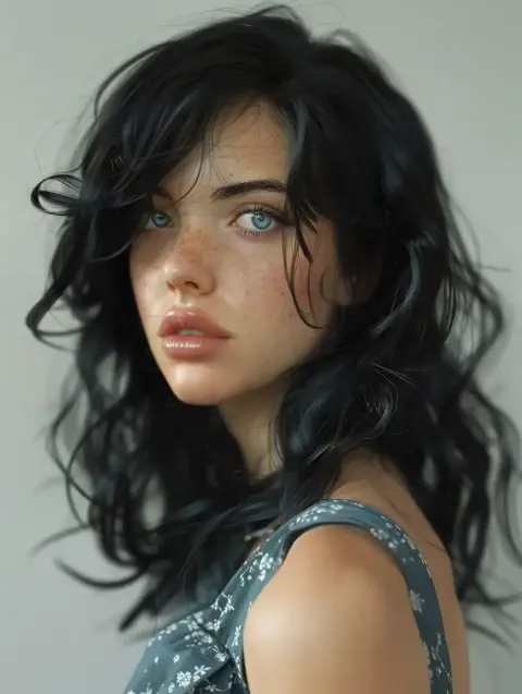 Realistic Blue-Eyed Woman