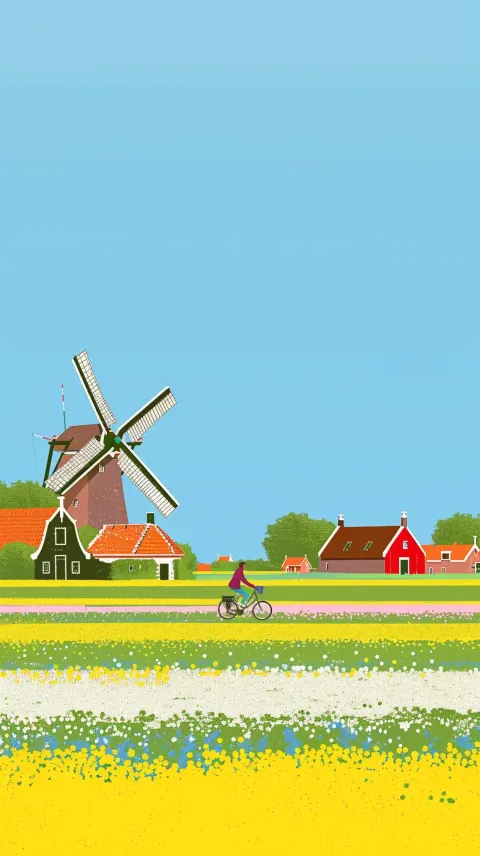 Vintage Dutch Countryside Clipart