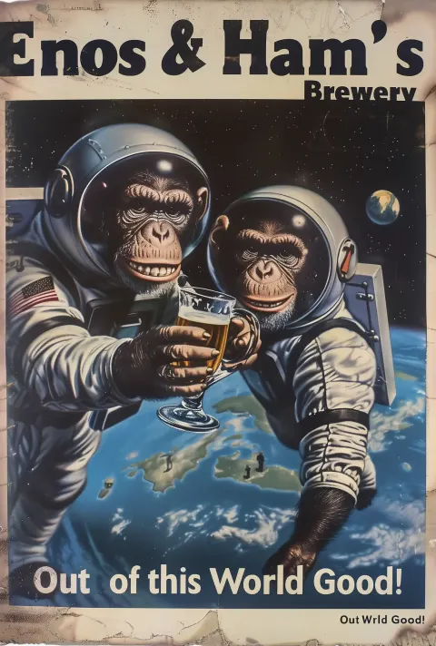 Space Chimps Beer Poster