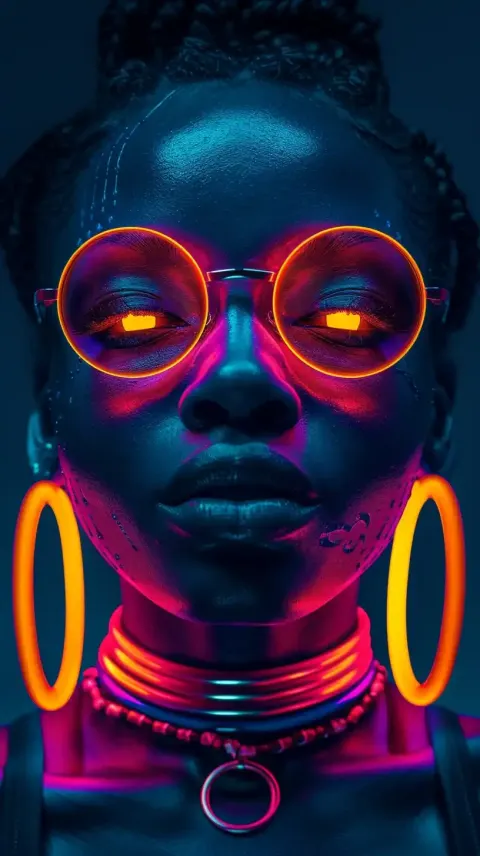 Neon Afrofuturism Poster Art