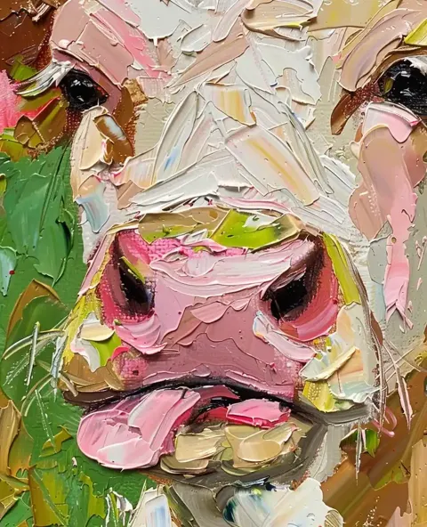Pastel Cow Portrait