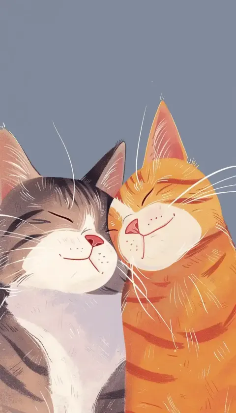 Loving Cat Embrace Minimalist