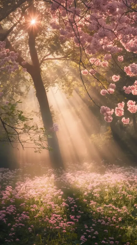 Sunlit Park in Spring