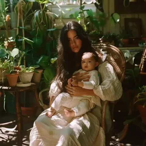 Jacquemus-Inspired Motherhood Portrait