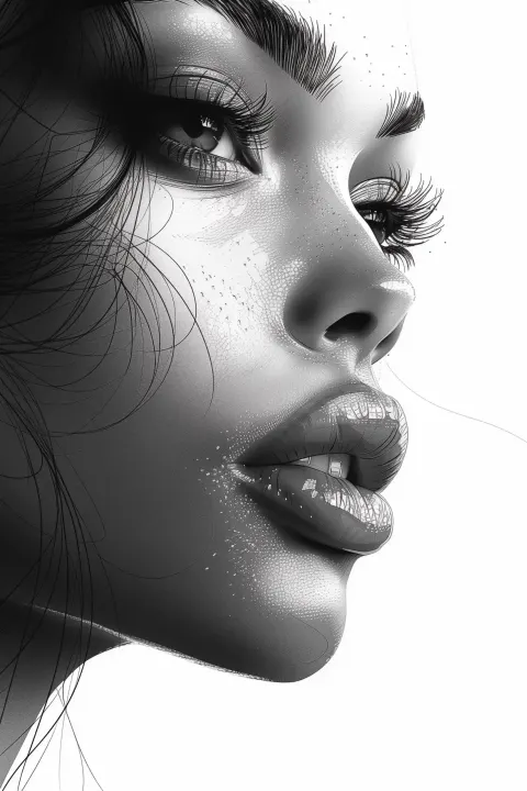 Minimalistic Ink Portrait