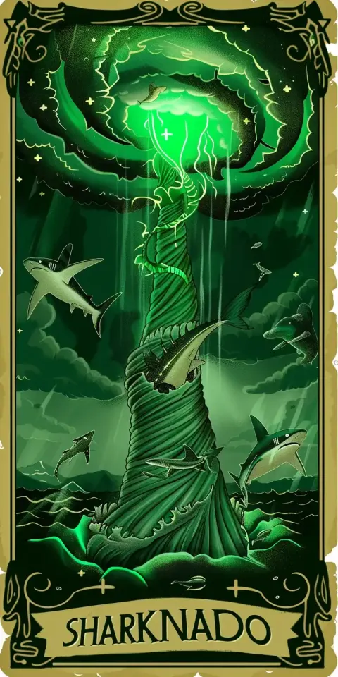 Green Sharknado Tarot