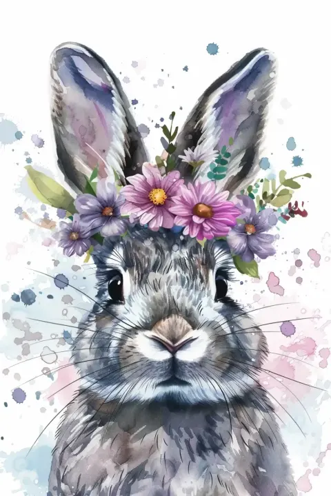 Watercolor Easter Bunny Bouquet