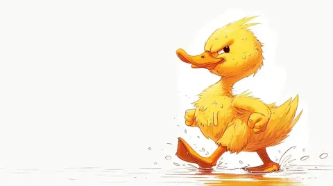 Clean Yellow Duck Cartoon