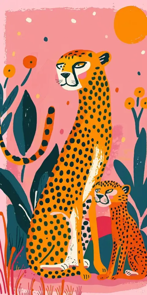 Abstract Cheetah Duo Matisse