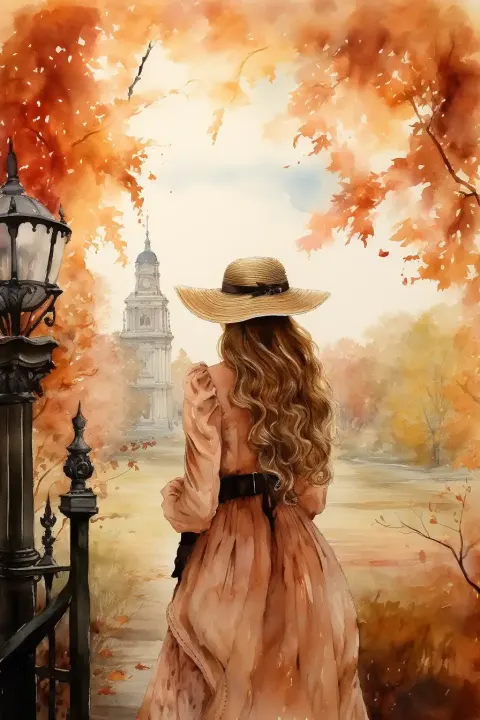 Watercolor Victorian Autumn