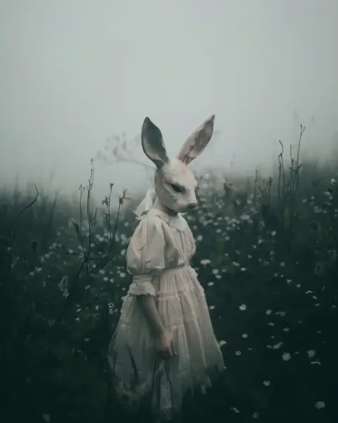 Eccentric Rabbit Mask Portrait