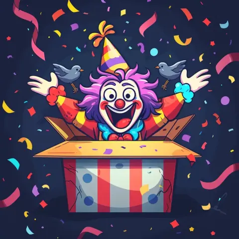 Chibi Clown Box Doodle