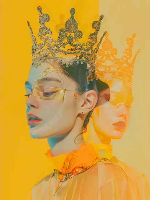Fragmented Crowns in Hyper-Realism
