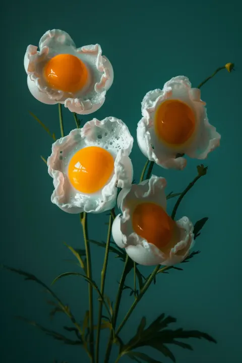 Egg Flowers Still Life