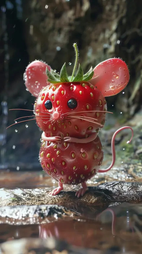 Strawberry Mouse in Cave