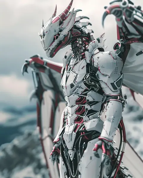Cyborg Dragon in Alien World
