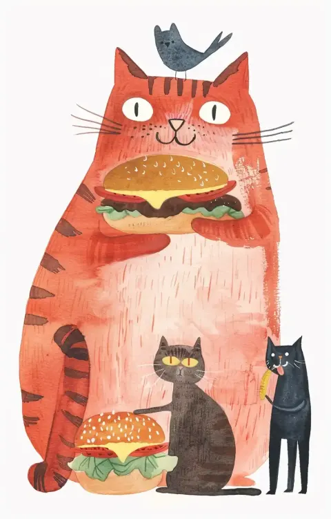 Minimal Cat Burger Feast
