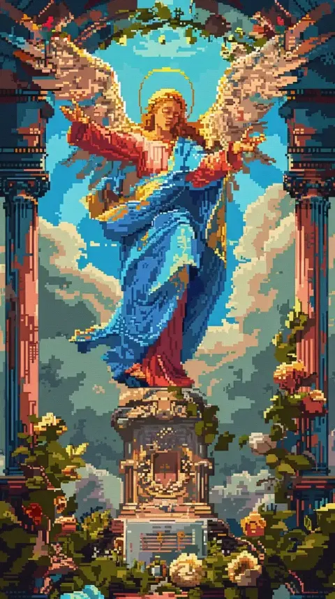 Pixelated Annunciation of Mary