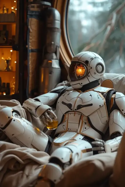 Chrome Robot Relaxing