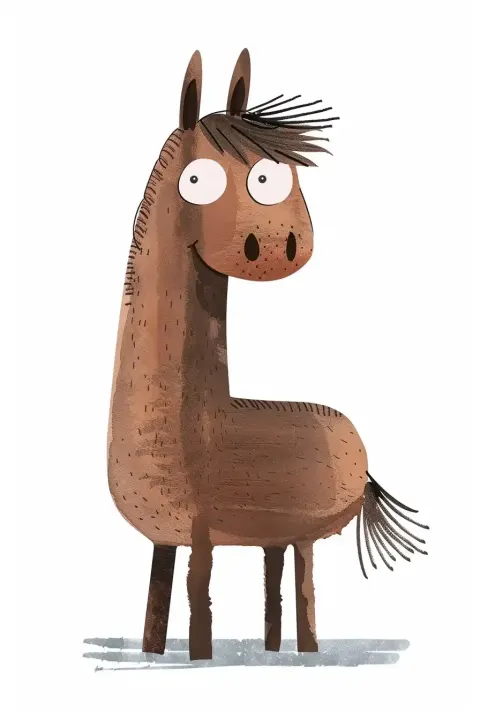 Whimsical Cartoon Horse