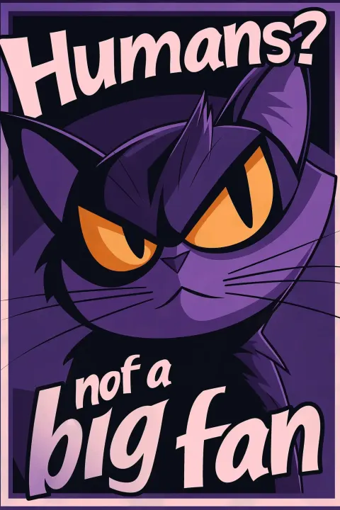 Sinister Cat Cartoon Tee