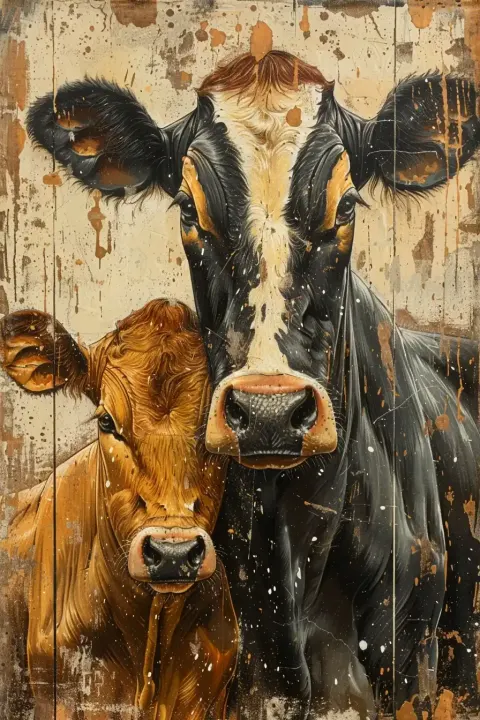 Retro Cow Yin Yang