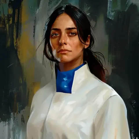 Mexican Woman in Disco Elysium Style