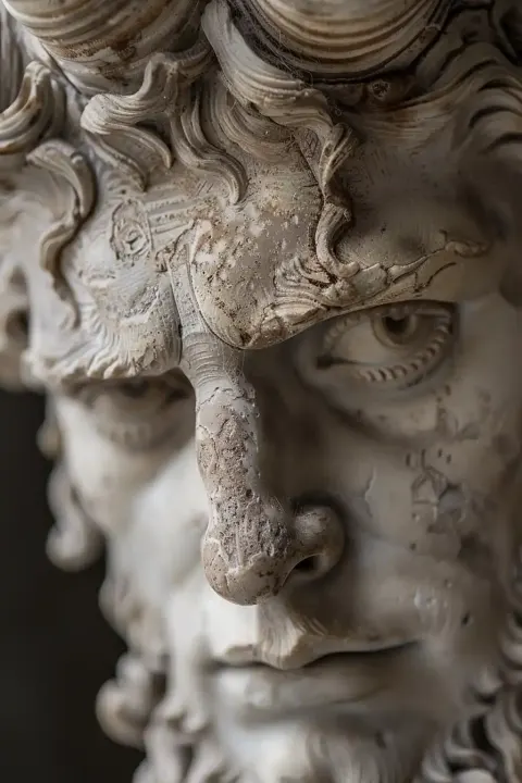 Photorealistic Faun Statue