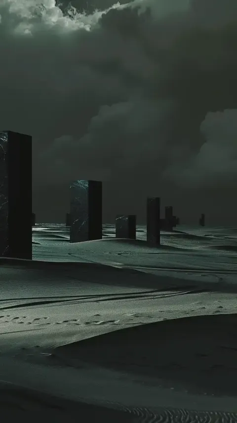 Dark Desert Plinths Photo