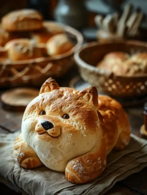 Shiba Inu Bread Photography