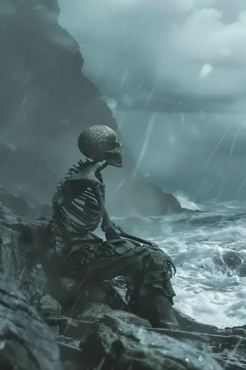 Raw Pirate on Rock