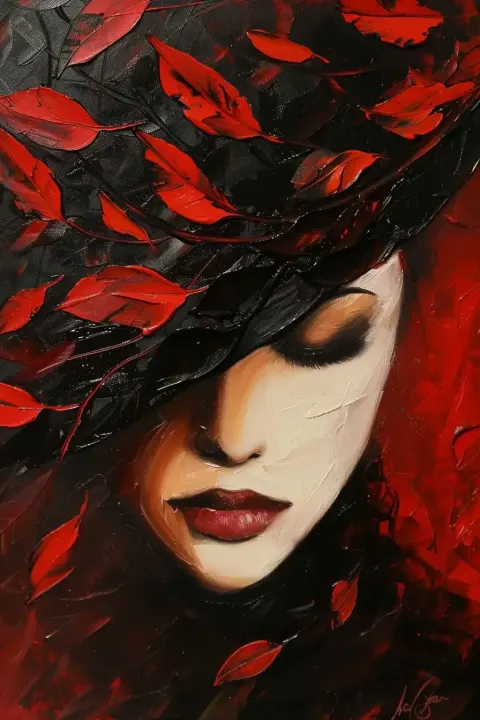 Abstract Leaf Woman