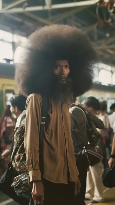 Tall-Haired Indonesian Commuter