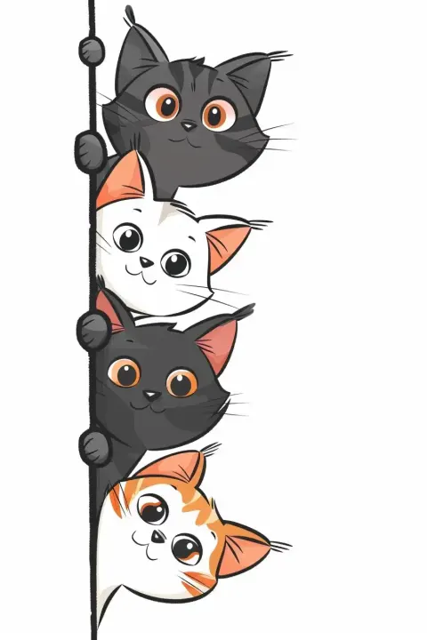 Corner Cats Lineart