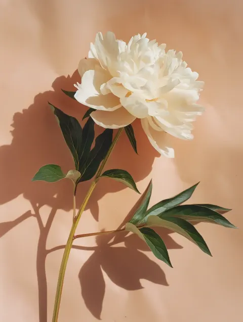 Flatlay Peony on Sandstone