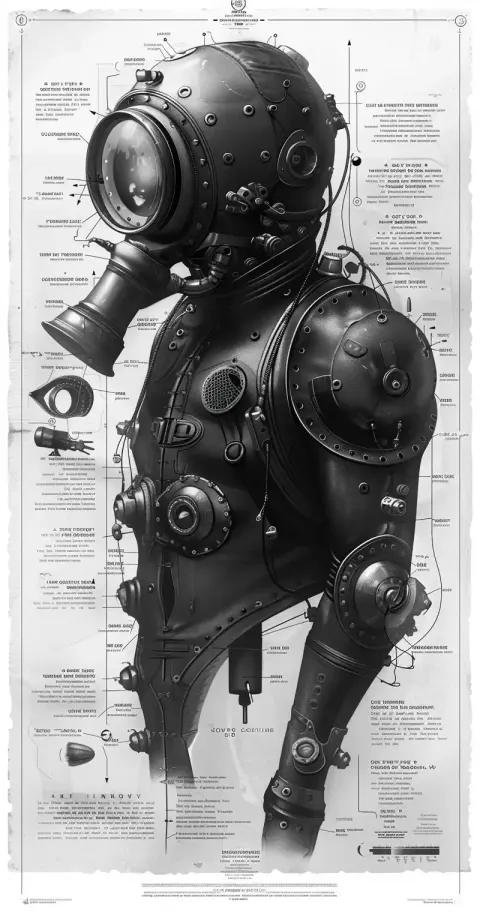 Detailed Leather Diving Suit
