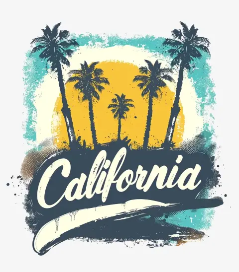 Retro California Surf Logo