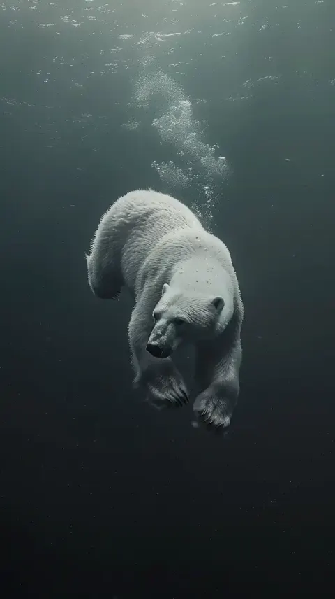 Realistic Polar Bear Dive
