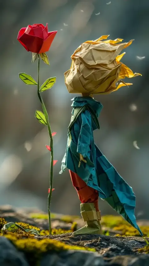 Origami Prince and Rose