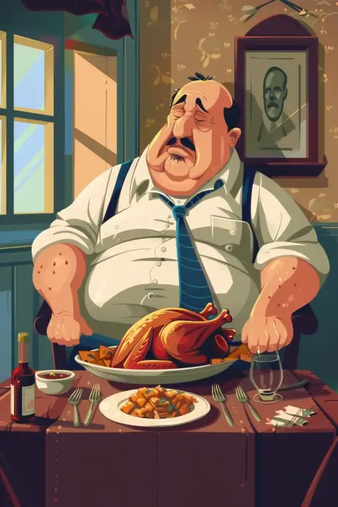 Cartoon Beluga Feasting Drumstick